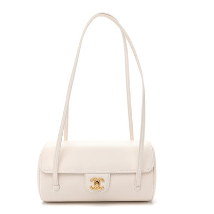 Chanel Shiny Caviar Preppy Coco Small Bowling Bag White 1 of 10