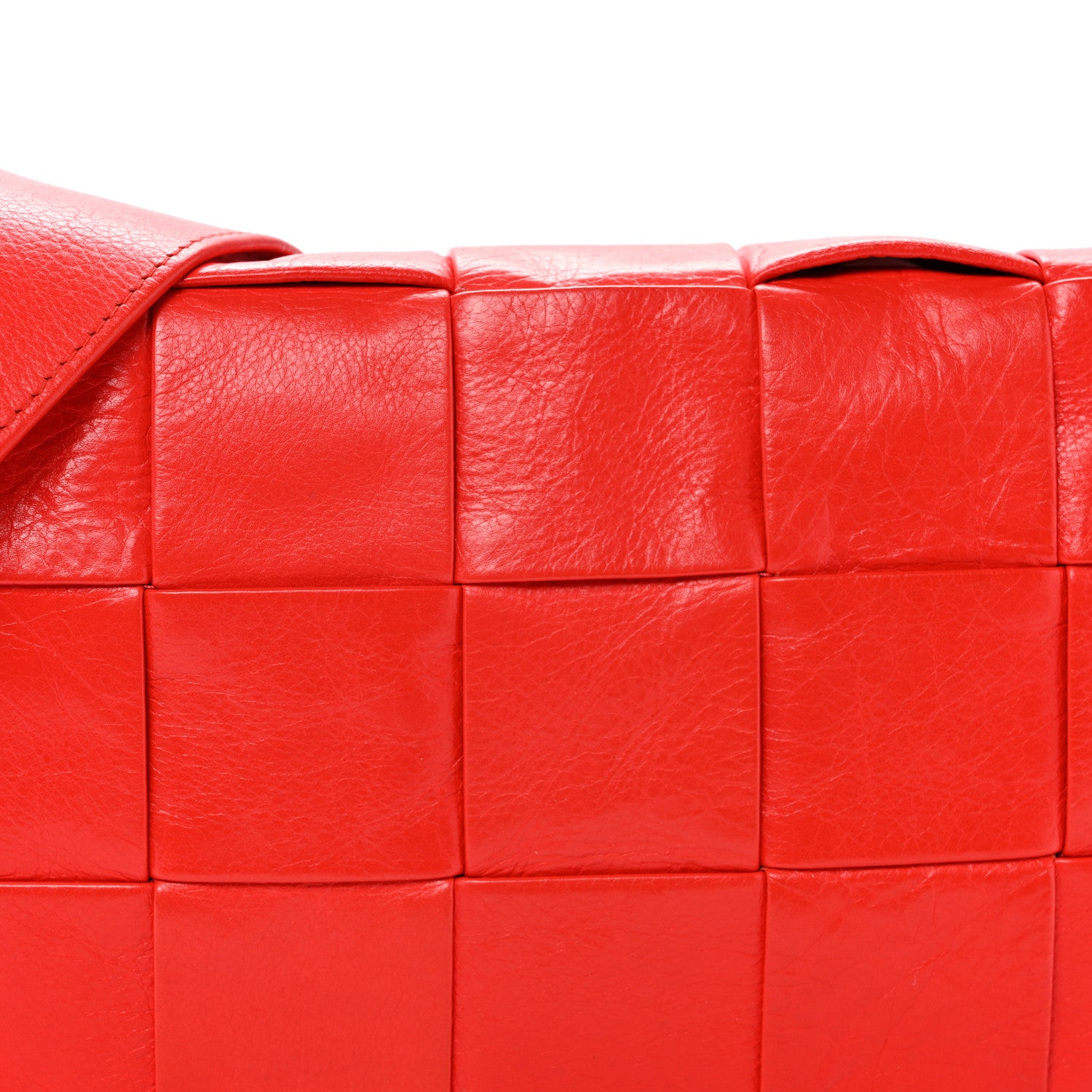 Bottega Veneta Paper Calfskin Intrecciato Stretch Cassette Bright Red 8 of 10