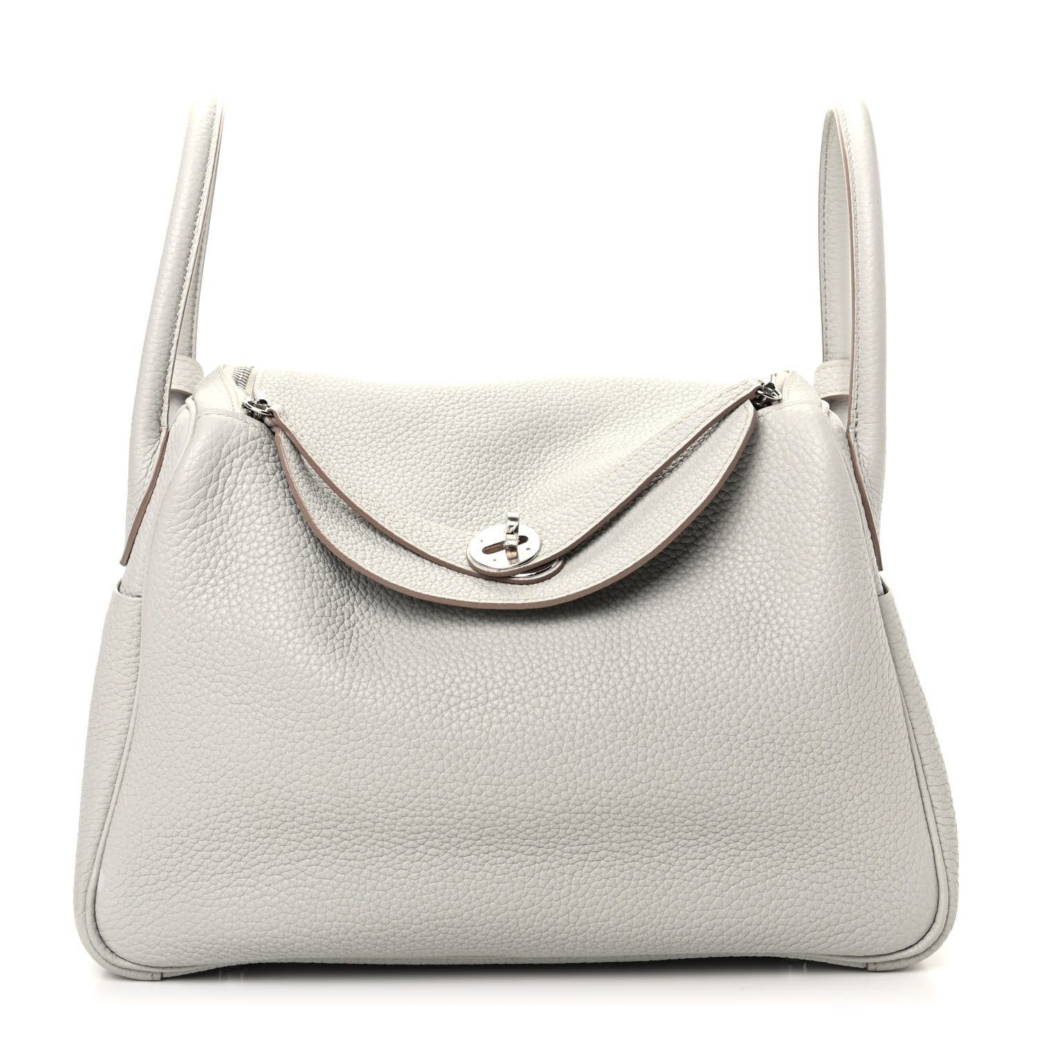 Hermes Taurillon Clemence Lindy 30 Gris Perle 1 of 8
