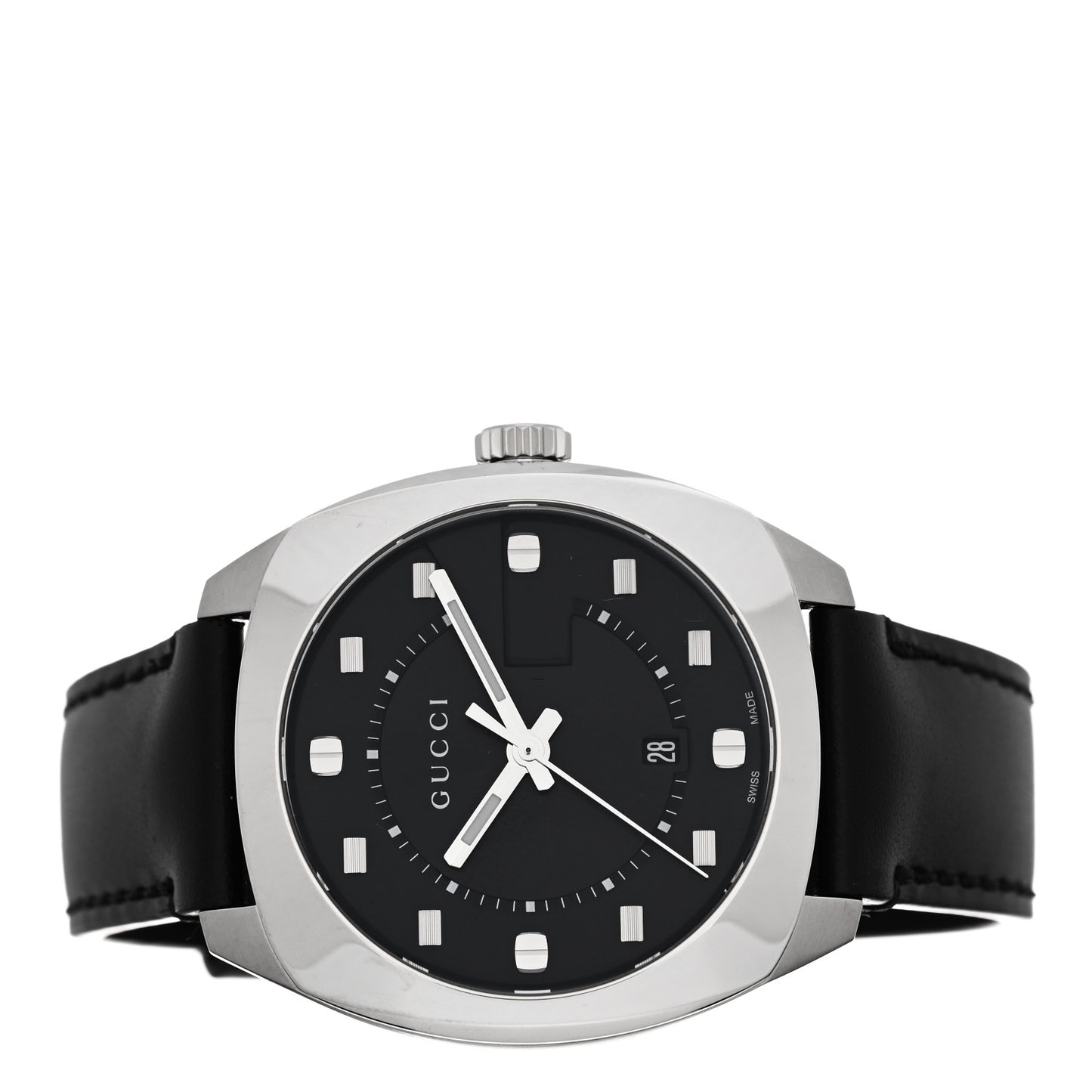 Stainless Steel Calfskin 40mm GG2570 Quartz Watch Black