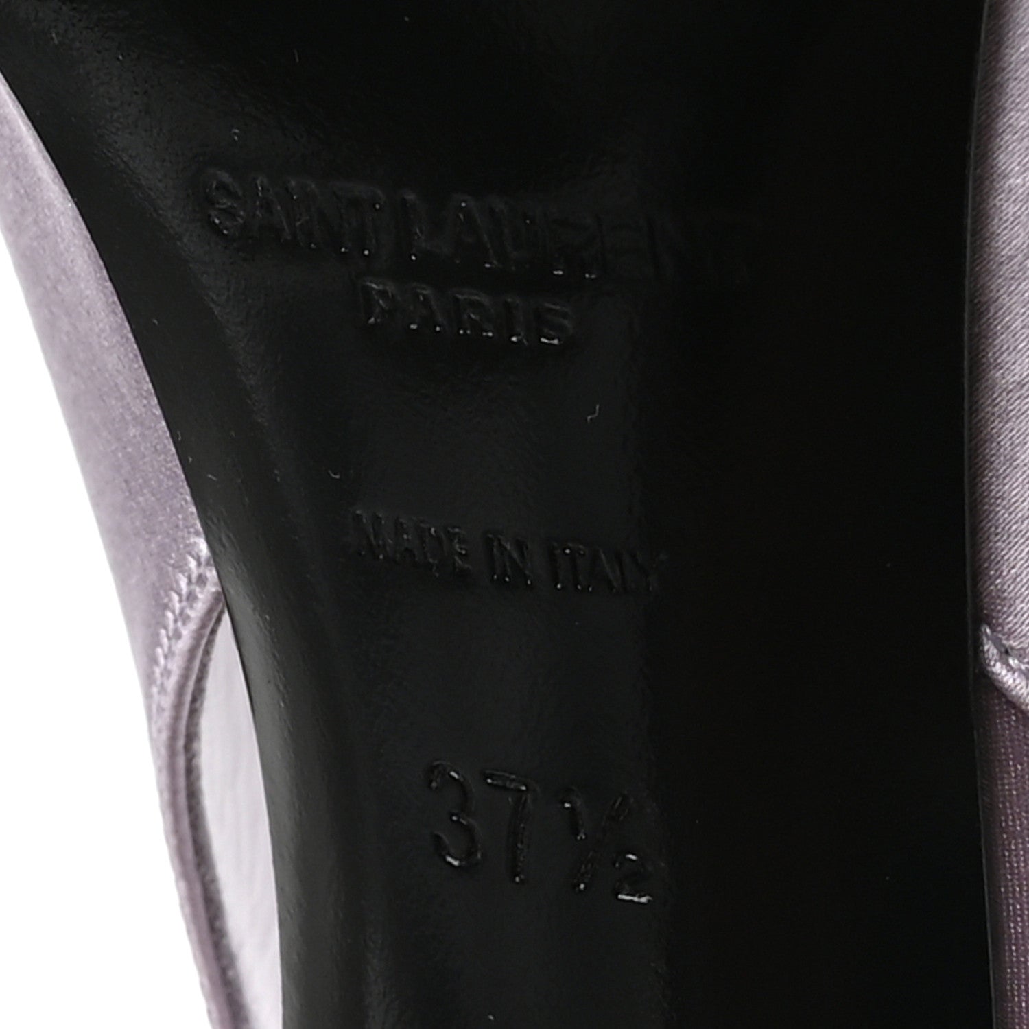 Saint Laurent Crepe Satin Mae Feathered Sandals Slight 37.5 Poly Grey 7 of 8