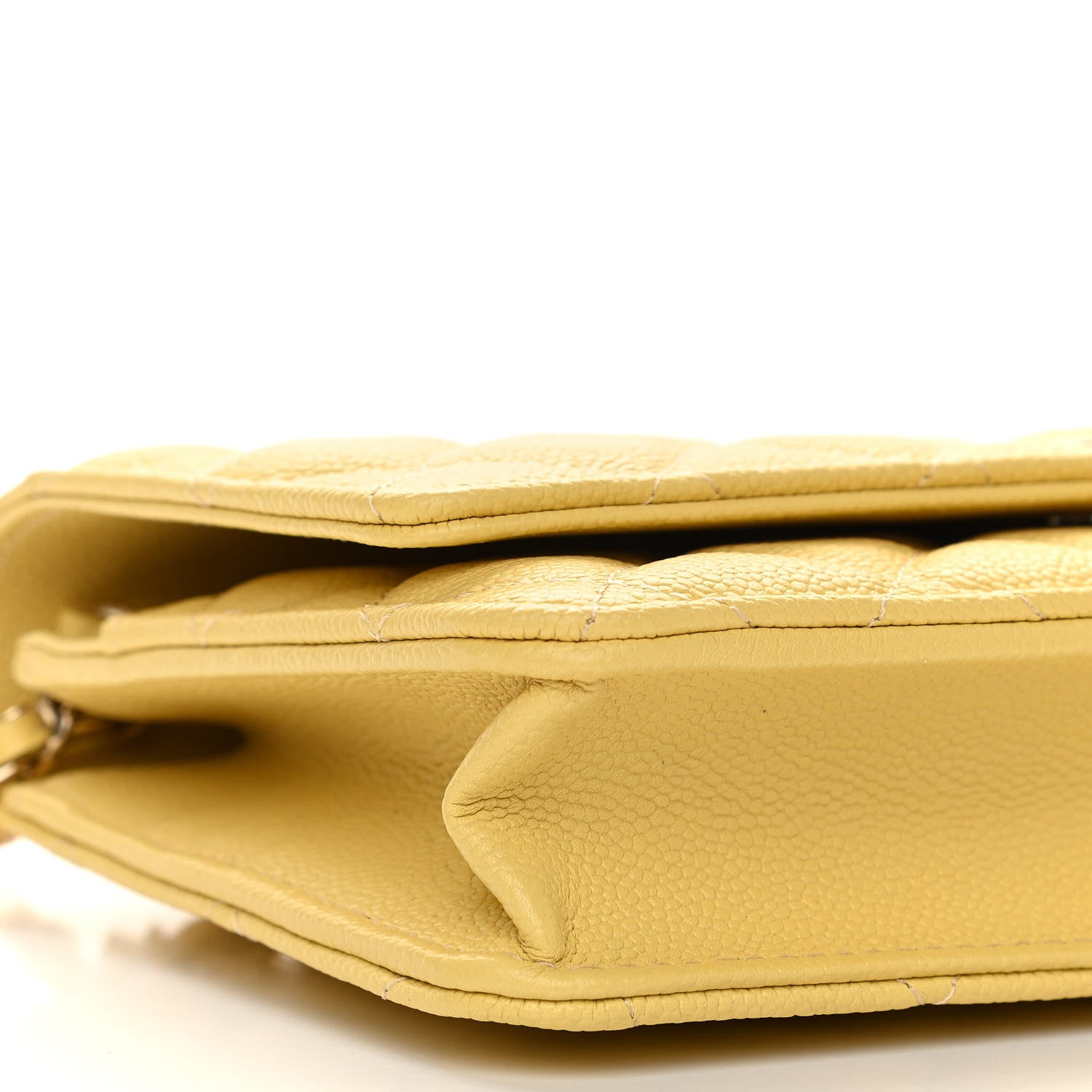 Chanel Caviar Quilted Tiny CC Wallet On Chain WOC Yellow 10 of 13