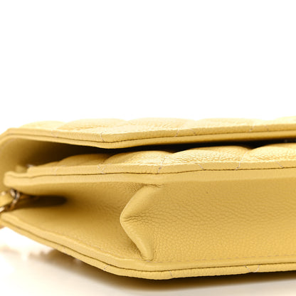 Chanel Caviar Quilted Tiny CC Wallet On Chain WOC Yellow 10 of 13