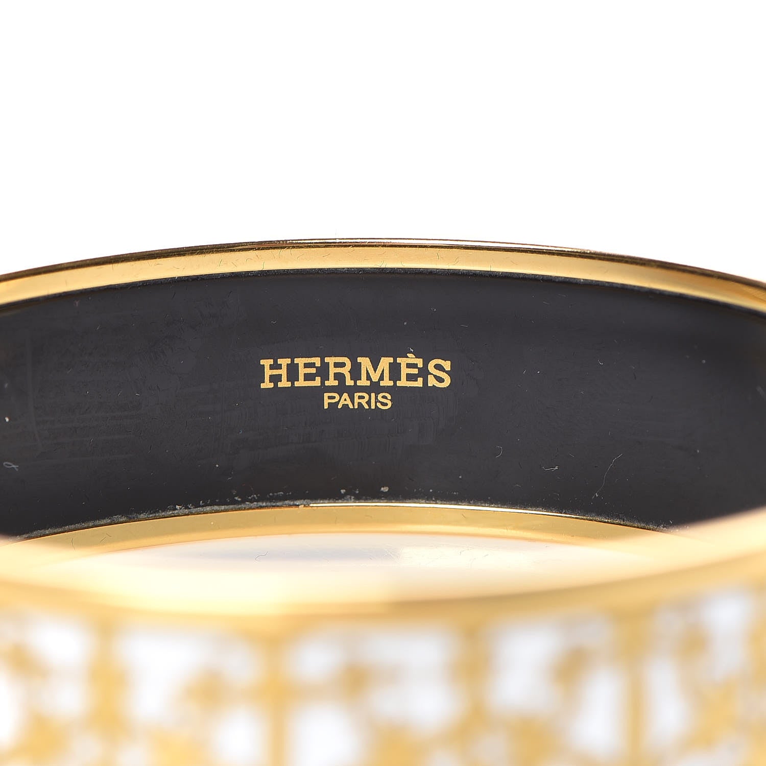 Hermes Enamel Printed Wide Balcons du Guadalquivir Bracelet 70 Gold 5 of 5