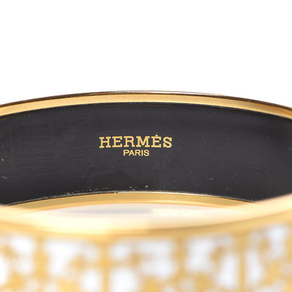 Hermes Enamel Printed Wide Balcons du Guadalquivir Bracelet 70 Gold 5 of 5