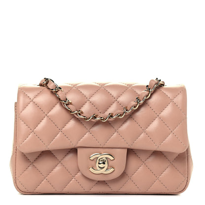 Chanel Lambskin Quilted Mini Rectangular Flap Beige 1 of 4