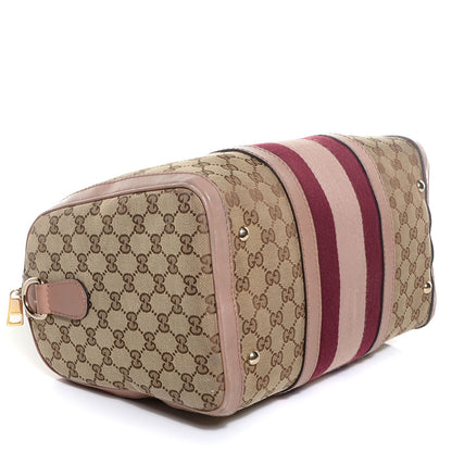 Gucci Monogram Vintage Web Medium Boston Pink 4 of 7