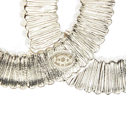 Chanel Pearl Crystal Lace Camellia CC Brooch Gold 4 of 5