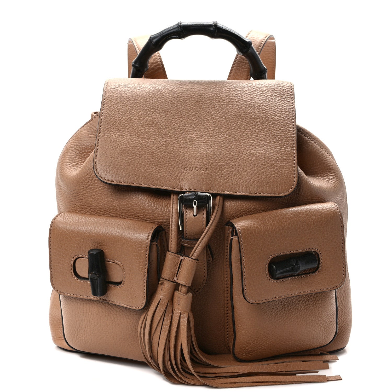 Gucci Cellarius Calfskin Medium Bamboo Backpack Camelia 1 of 9