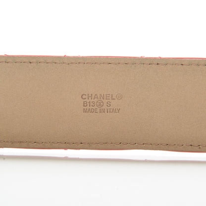 Chanel Patent Quilted CC Logo Wide Belt 80 32 Pink 6 of 7