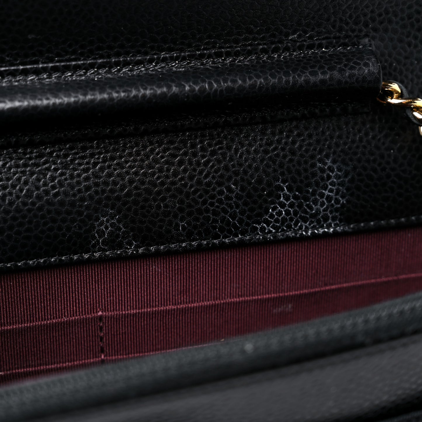 Caviar Quilted Wallet On Chain WOC Black