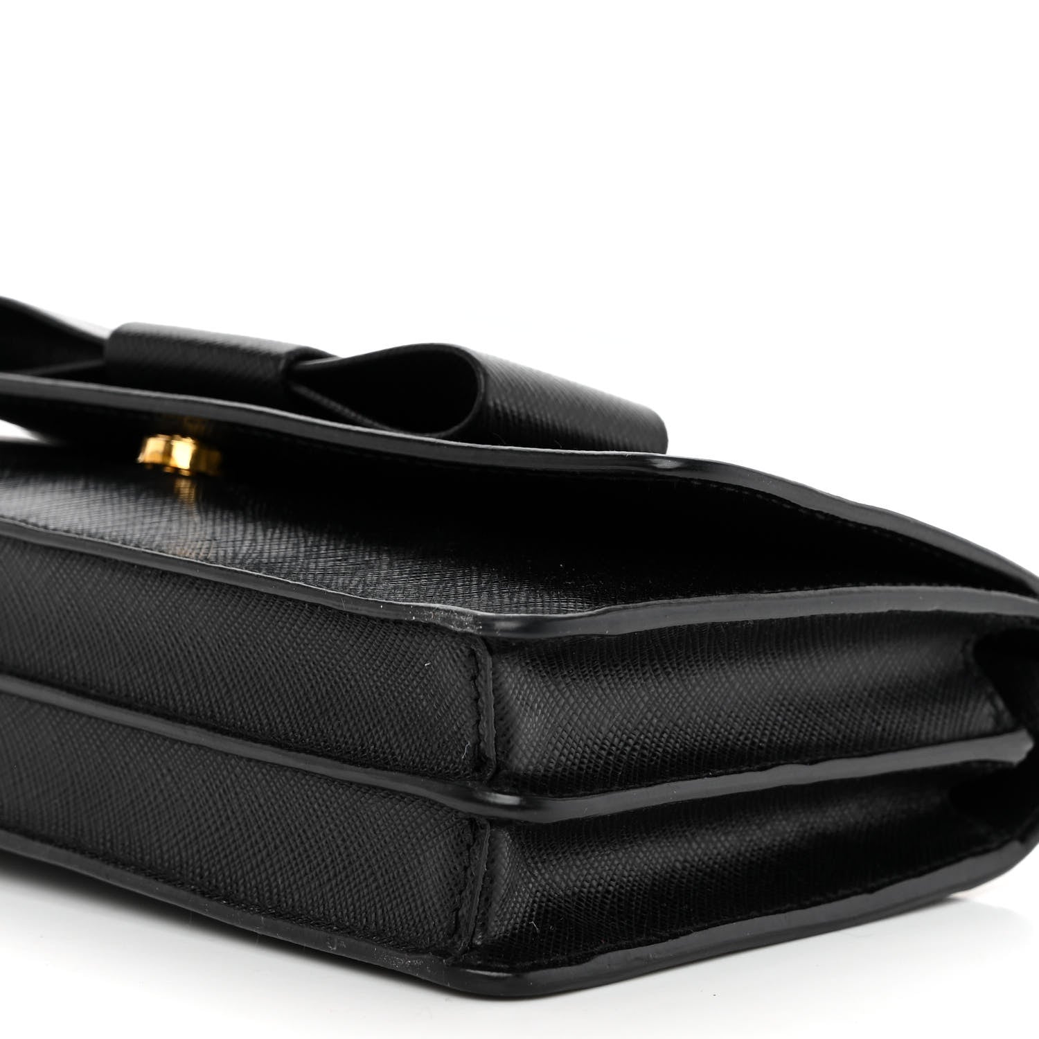 Prada Saffiano Lux Bow Crossbody Bag Black 10 of 10