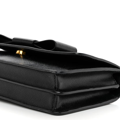 Prada Saffiano Lux Bow Crossbody Bag Black 10 of 10
