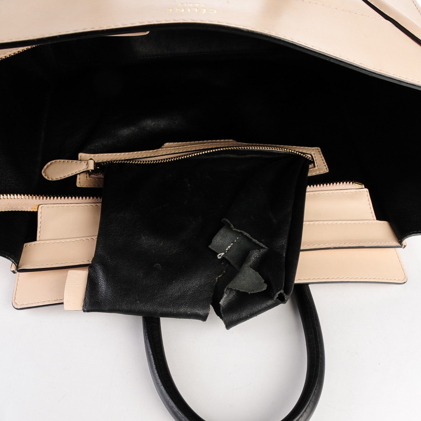 Celine Satin Calfskin Mini Luggage Powder Black 7 of 14