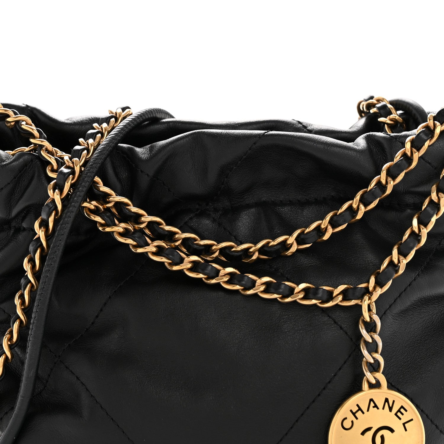 Chanel Shiny Calfskin Quilted Mini Chanel 22 Black 1833063