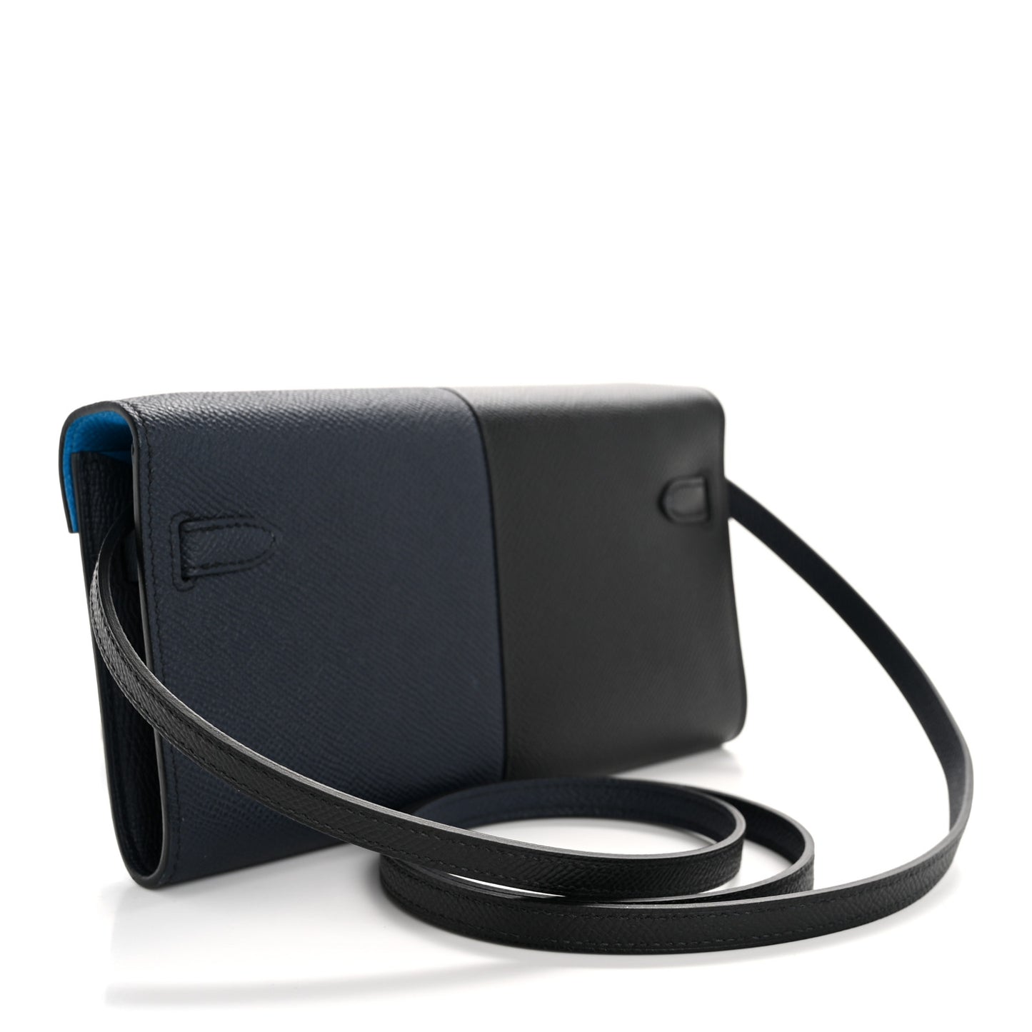Epsom Casaque Kelly Wallet To Go Black Bleu Indigo Bleu Frida