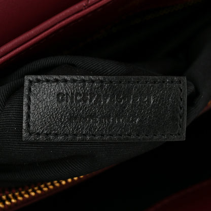 Saint Laurent Calfskin Y Quilted Monogram Medium Loulou Chain Satchel Rouge Legion 7 of 11