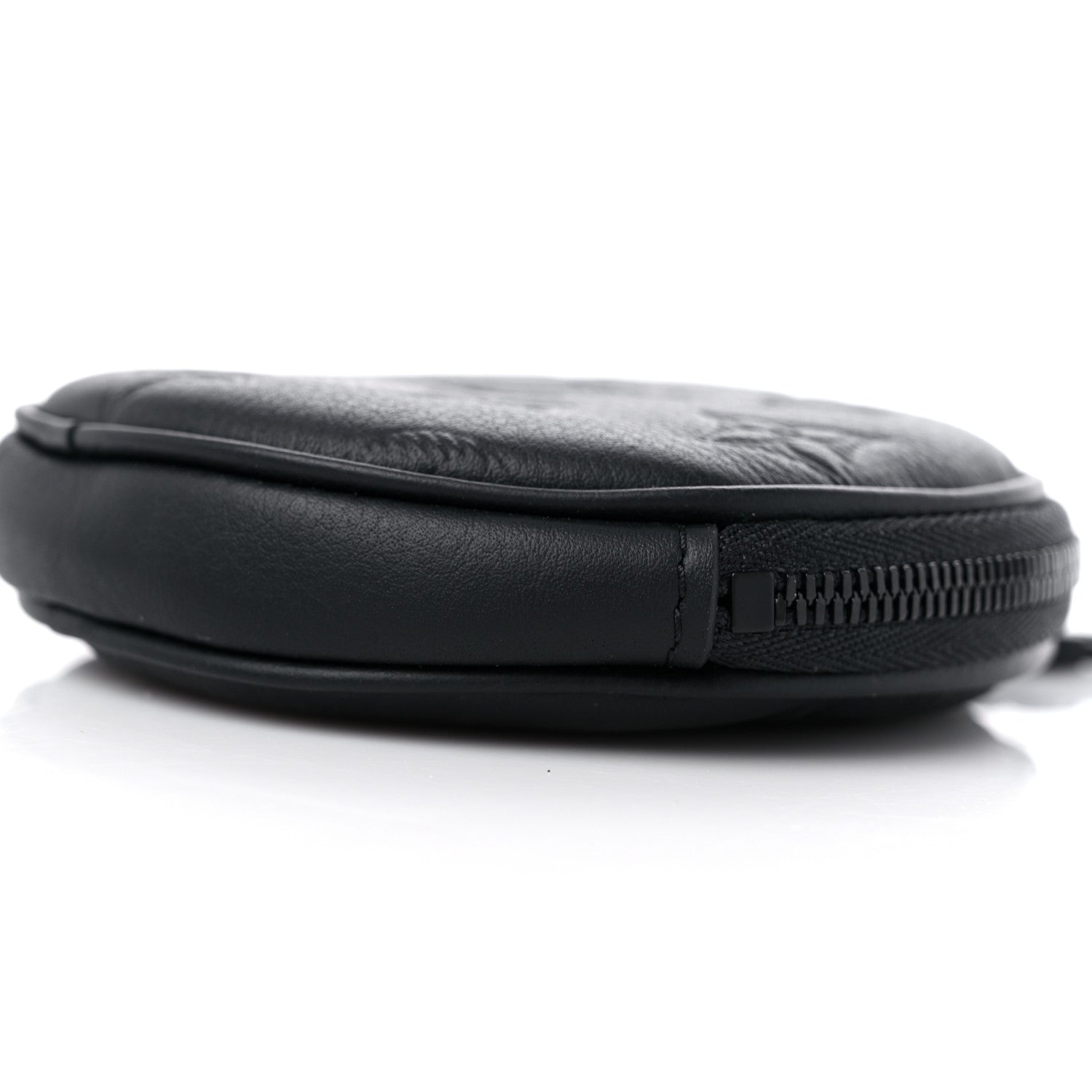 Louis Vuitton Calfskin Shadow Monogram Round Coin Purse Black 7 of 7