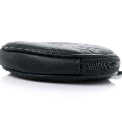 Louis Vuitton Calfskin Shadow Monogram Round Coin Purse Black 7 of 7
