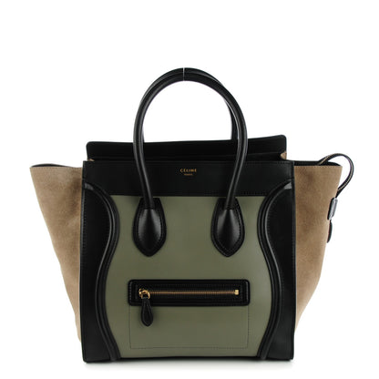 Celine Smooth Calfskin Suede Mini Tri-Color Luggage Almond 1 of 8