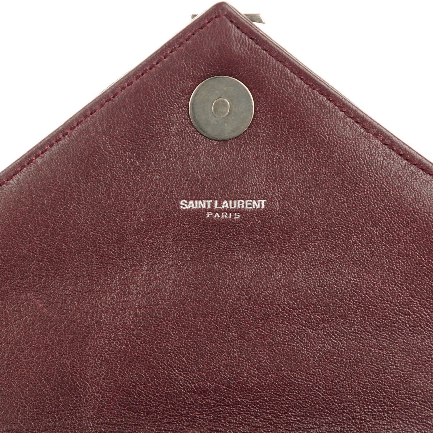 Saint Laurent Sheepskin Matelasse Chevron Monogram Medium College Bag Amaranto 6 of 7