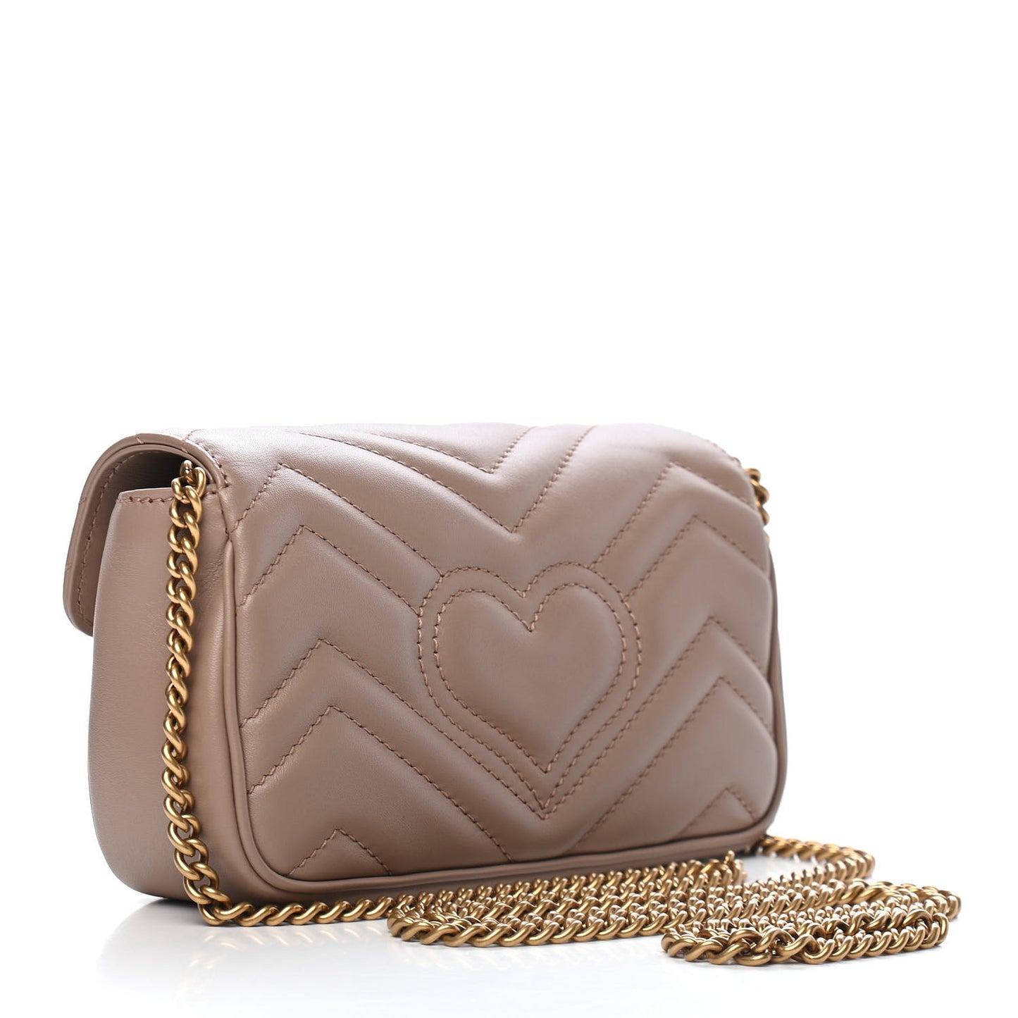 Calfskin Matelasse Super Mini GG Marmont Shoulder Bag Porcelain Rose