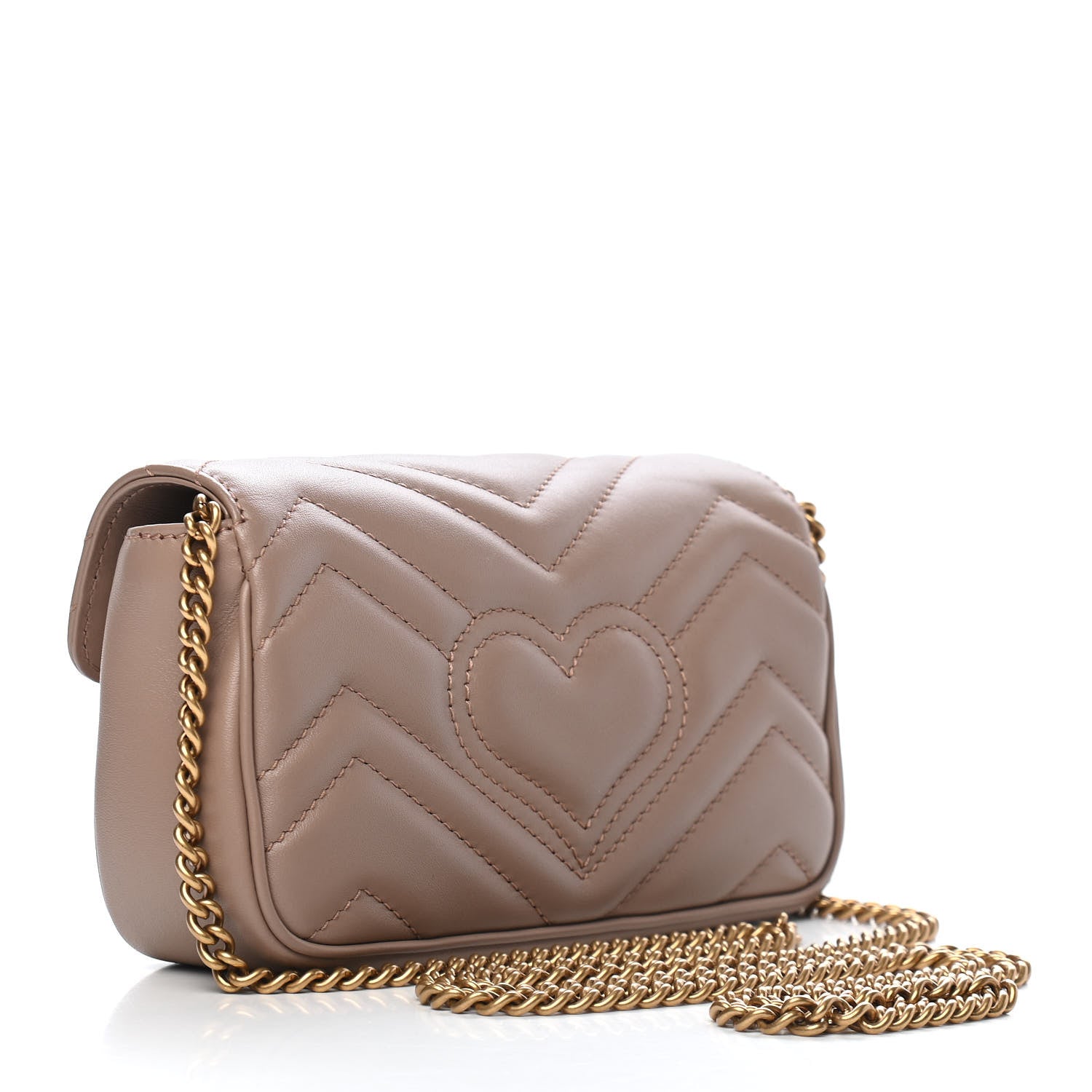 Gucci Calfskin Matelasse Super Mini GG Marmont Shoulder Bag Porcelain Rose 2 of 8