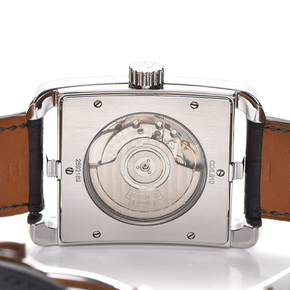 Hermes Stainless Steel Alligator 33mm Cape Cod Quartz Watch Noir 5 of 10