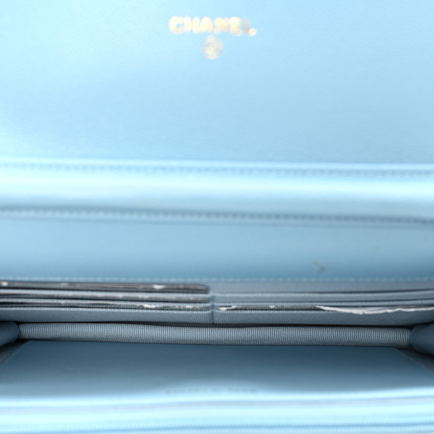 Caviar Quilted Wallet on Chain WOC Blue