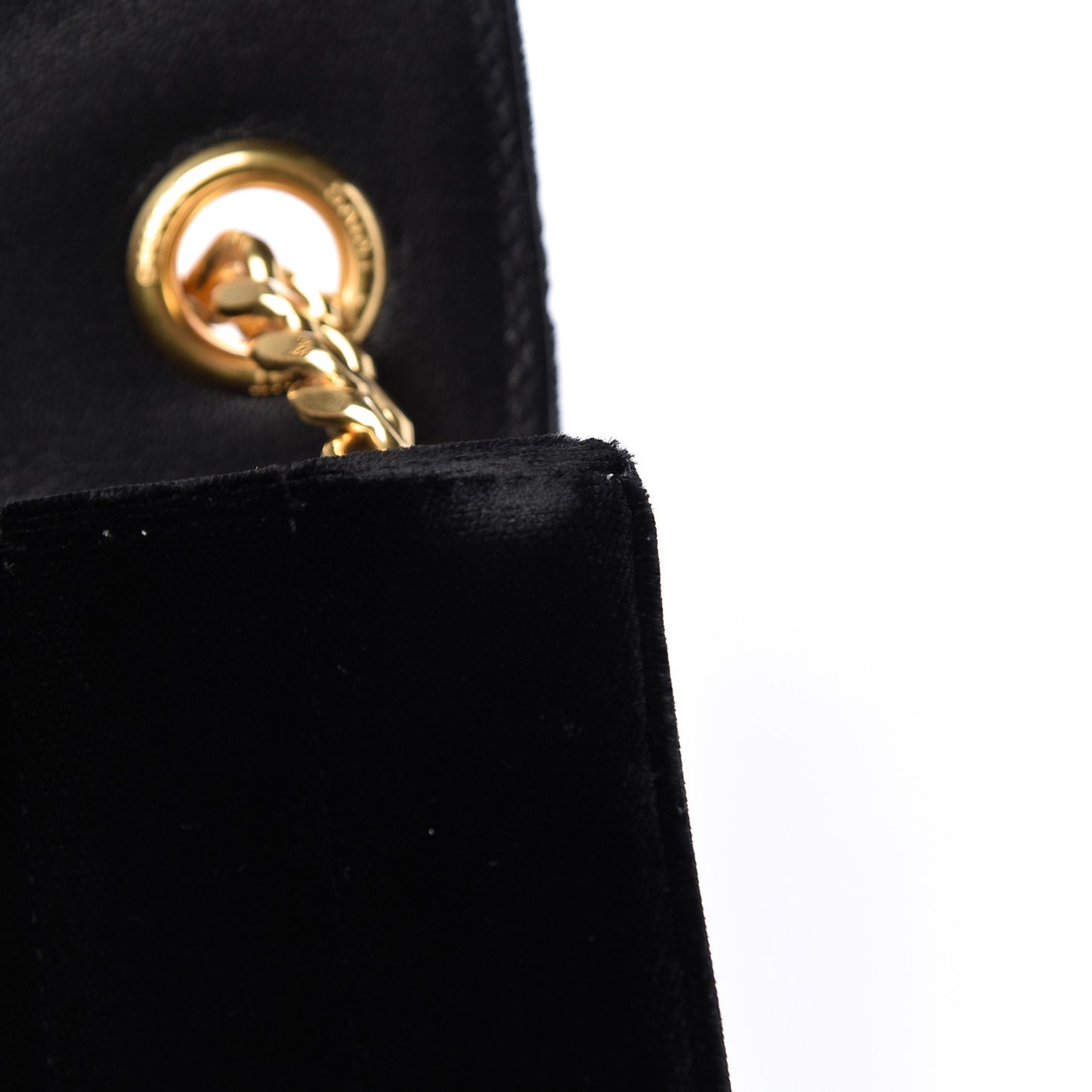 Velvet Matelasse Small Vicky Chain Bag Black