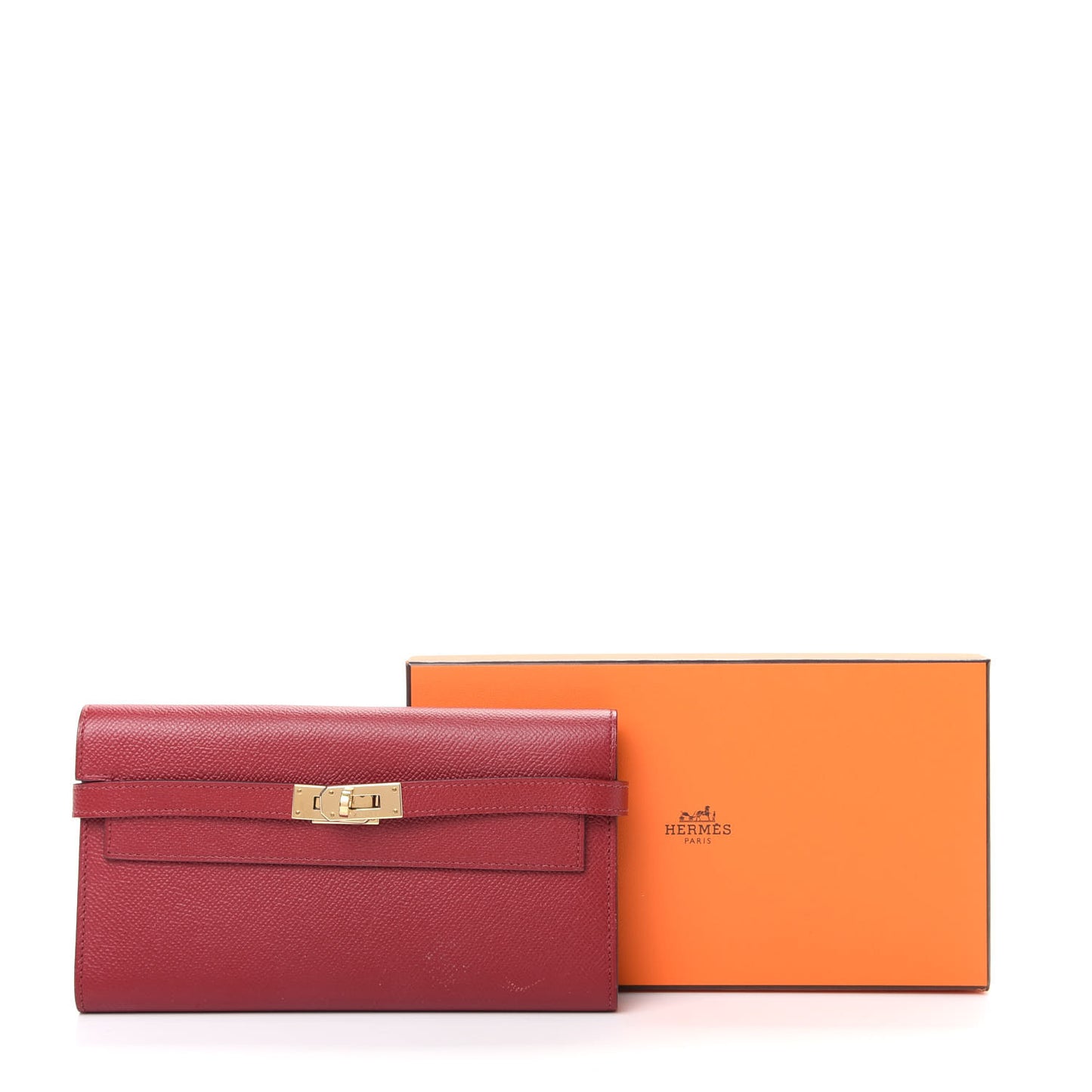 Epsom Kelly Longue Wallet Rouge Grenat