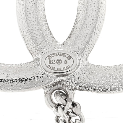 Chanel Diamente Pearl Multi Strand Chain CC Heart Brooch Silver Pearly White 3 of 3