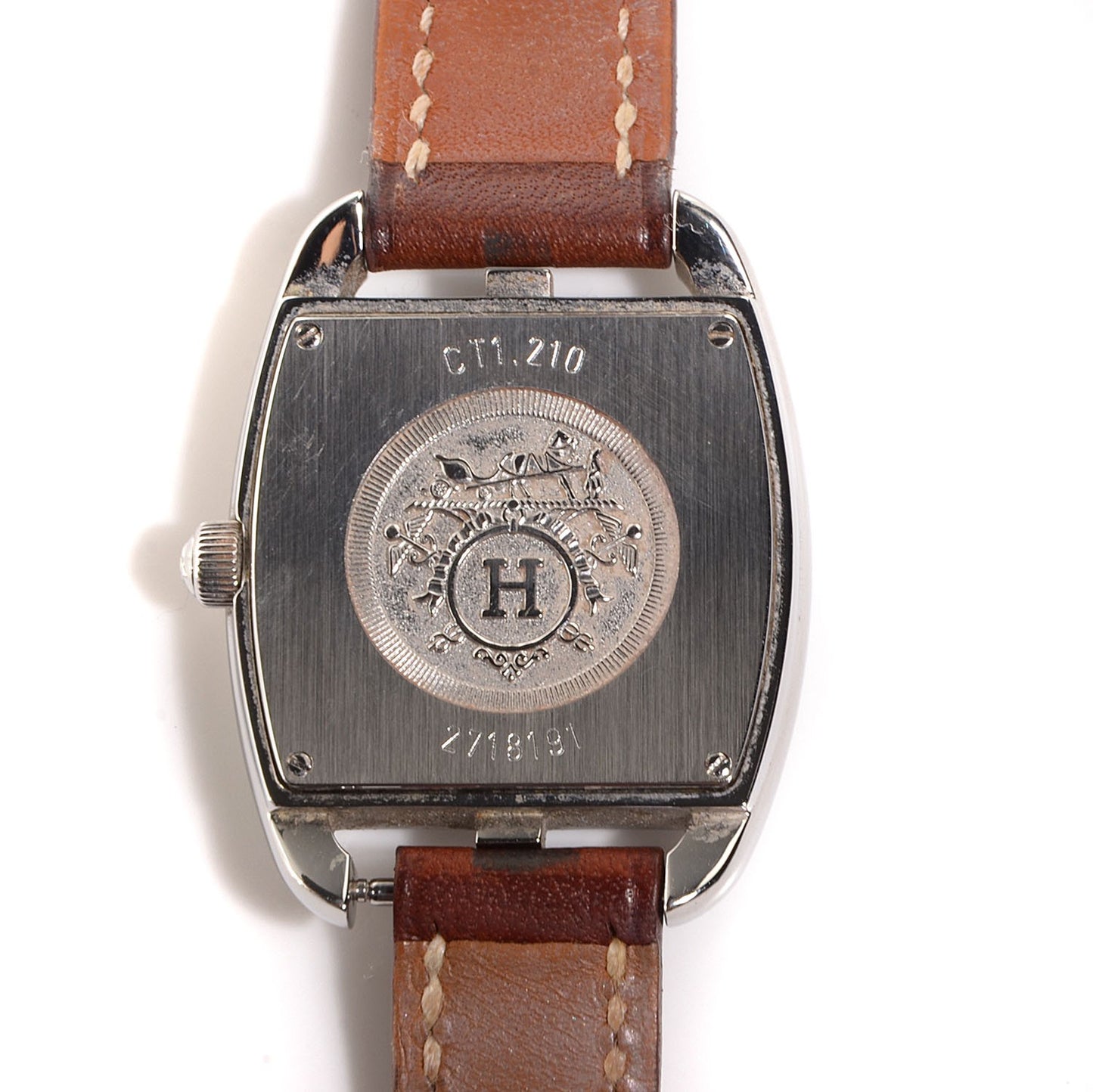Stainless Steel Barenia 26mm Cape Cod Tonneau Double Tour Quartz Watch Fauve