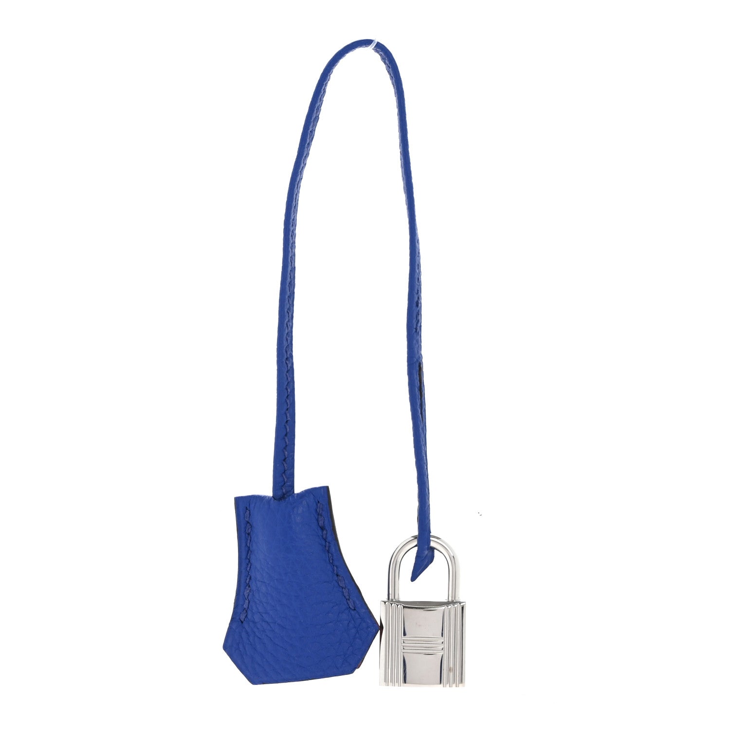 Hermes Togo Lock and Key Clochette Set  Bleu Electrique Rose Pourpre 1 of 6