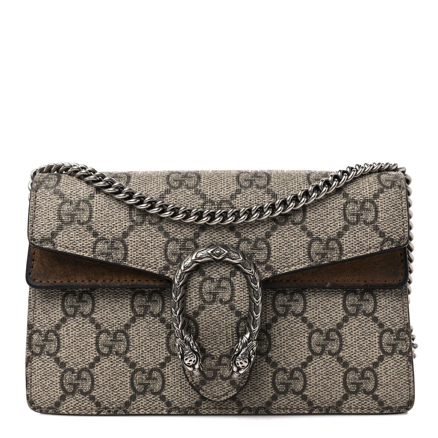 Gucci GG Supreme Monogram Super Mini Dionysus Shoulder Bag Taupe 1 of 12