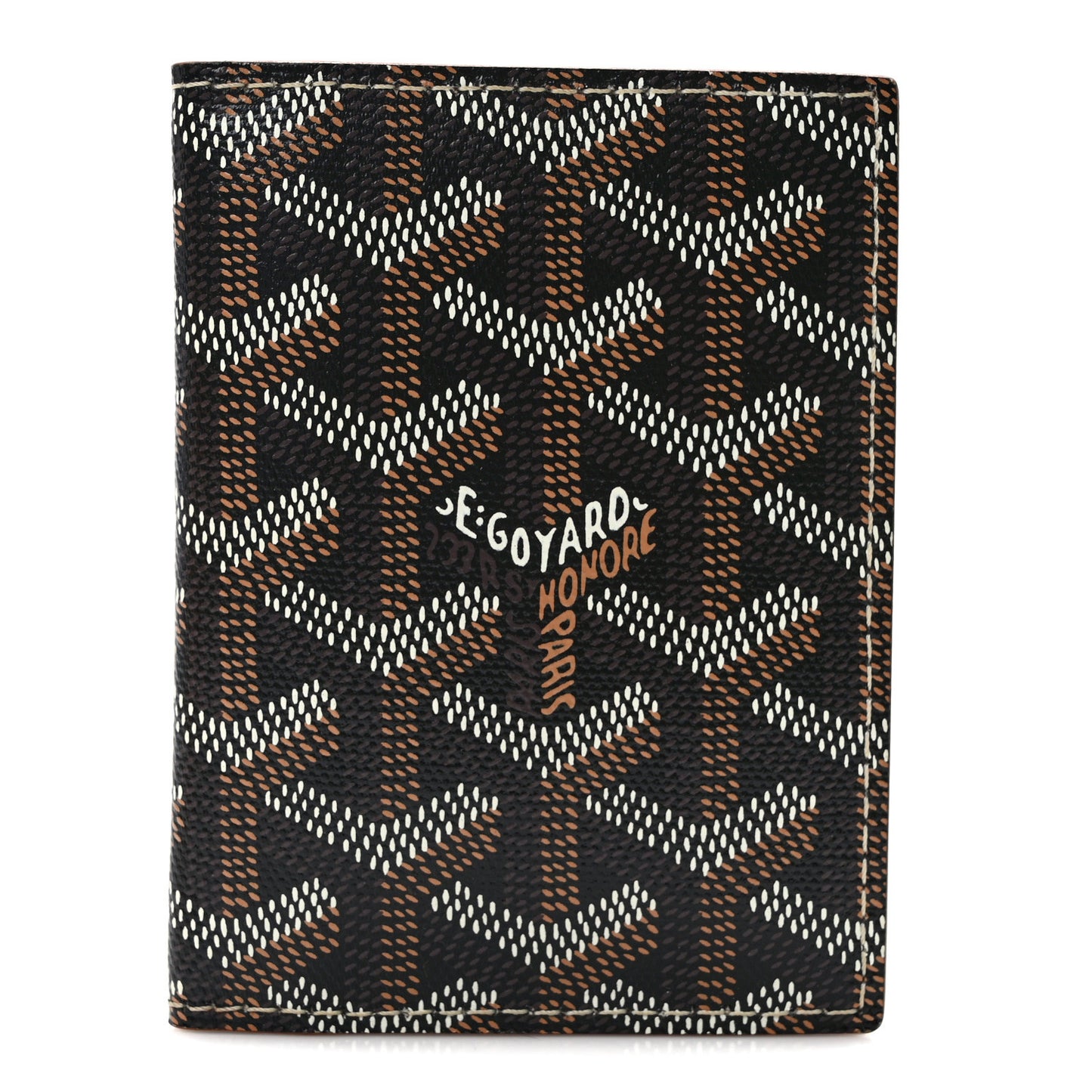 Goyardine Saint Marc Folding Card Case Black Gold