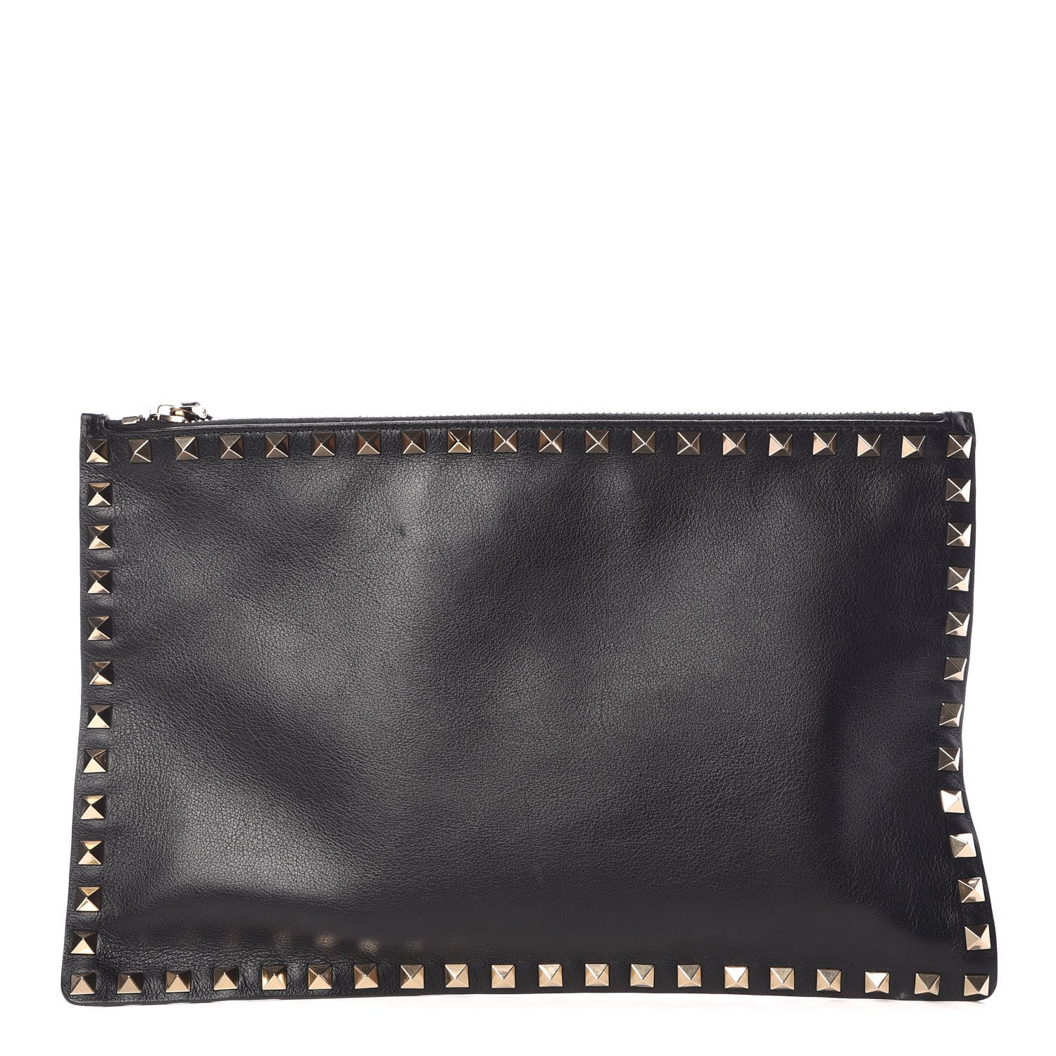 Valentino Garavani Vitello Large Rockstud Zip Pouch Black 1 of 6