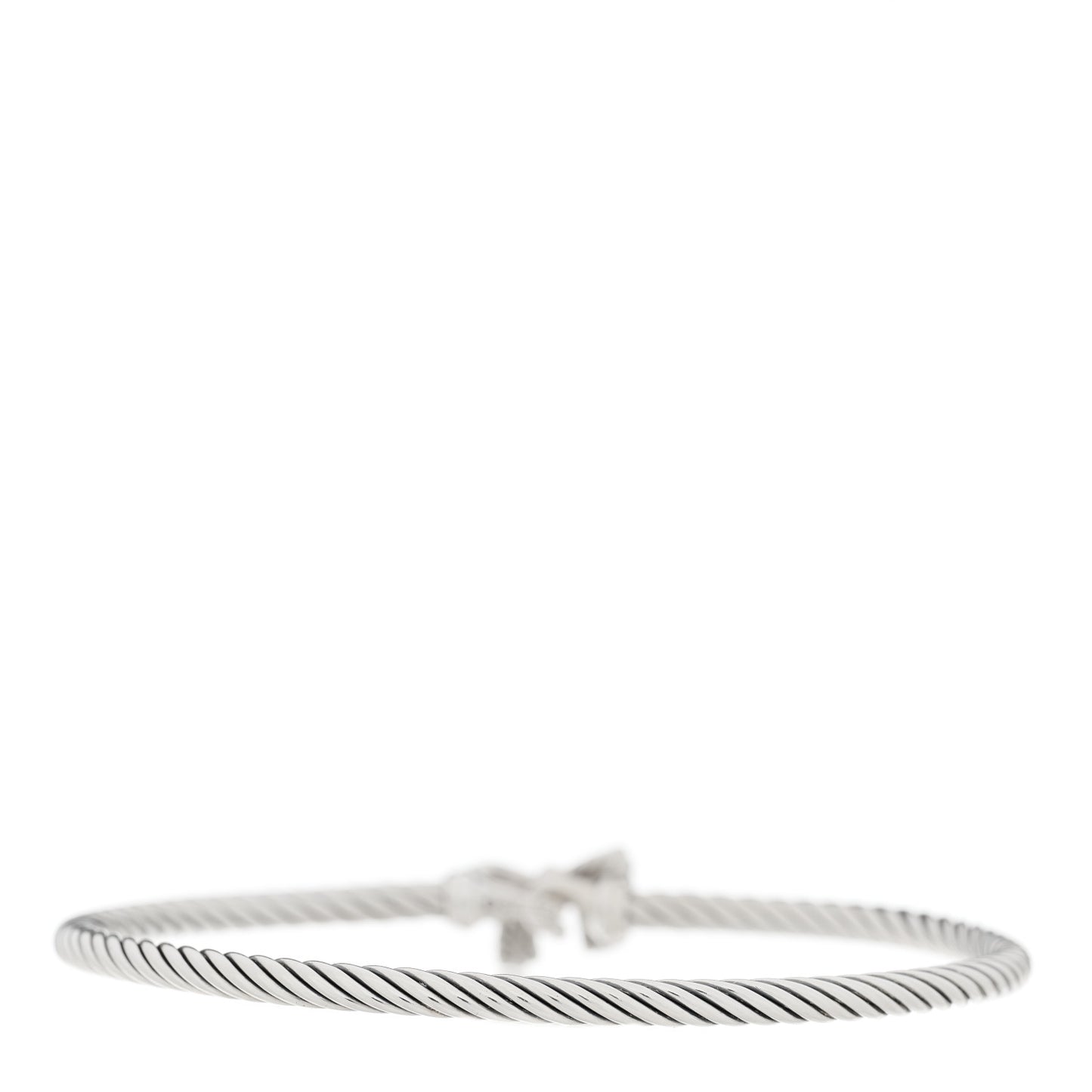 Sterling Silver Diamond Bow Cable Collectibles Bracelet