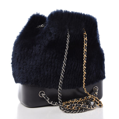 Chanel Shearling Small Gabrielle Backpack Navy 3 of 11