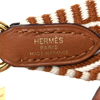 Hermes Toile Swift 25mm Sangle Cavale Shoulder Strap Ecru Beige Gold 3 of 3