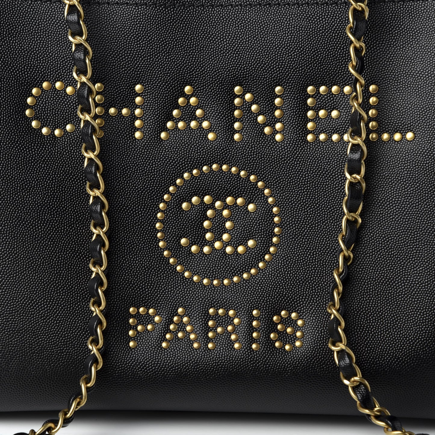 Caviar Small Studded Deauville Tote Black