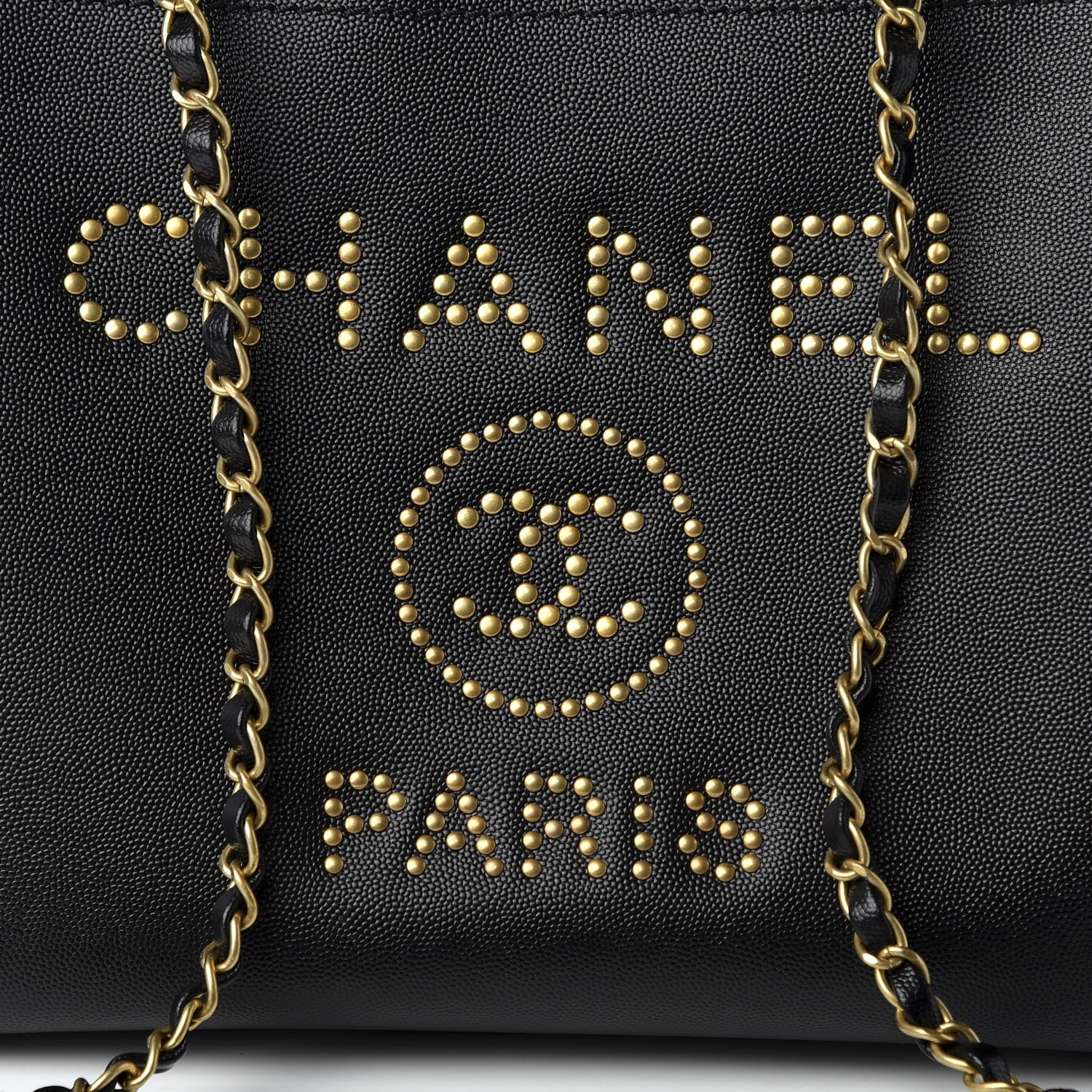 Chanel Caviar Small Studded Deauville Tote Black 10 of 11