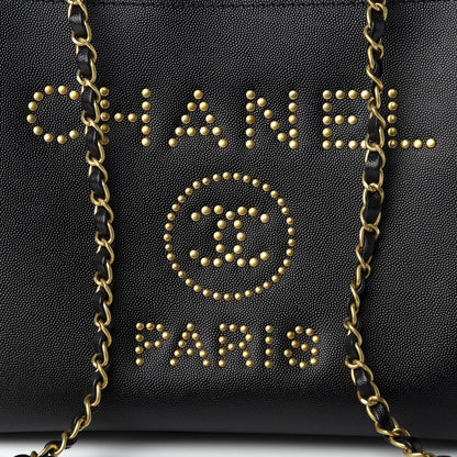 Chanel Caviar Small Studded Deauville Tote Black 10 of 11