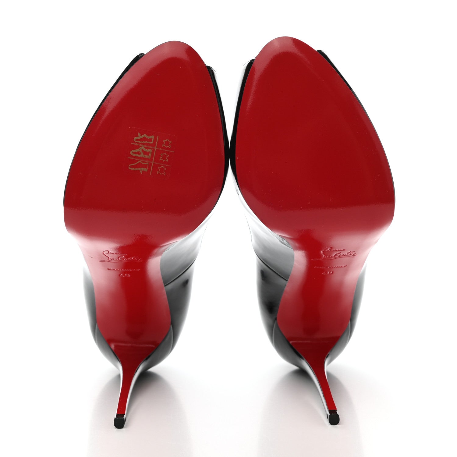 Christian Louboutin Patent New Very Prive 120 Pumps 40 Black Red 5 of 7