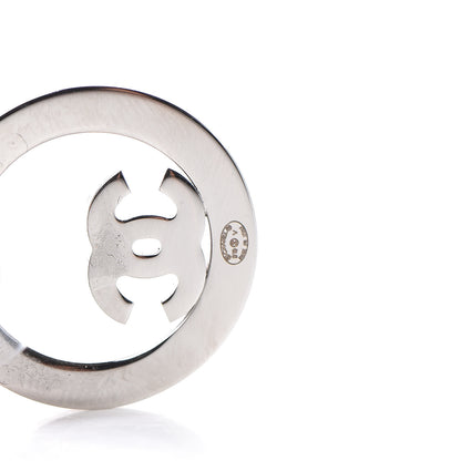 Chanel Crystal CC Round Earrings Silver 4 of 5