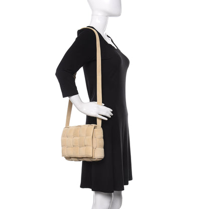 Bottega Veneta Suede Calfskin Maxi Intrecciato Padded Cassette Crossbody Bag Sand 2 of 9