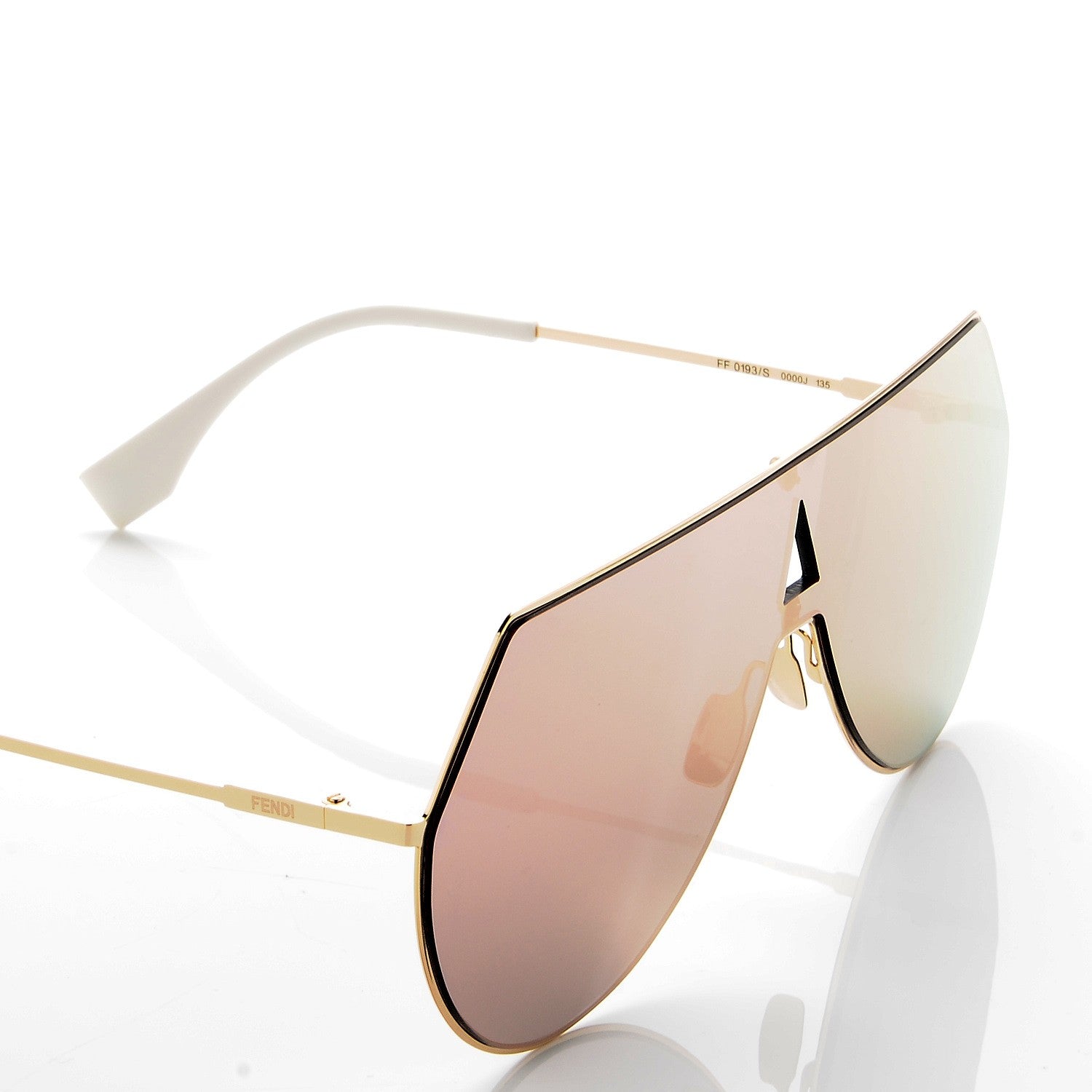 Fendi Metal Mirrored Eyeline Sunglasses FF 0193/S Matte Gold 6 of 9
