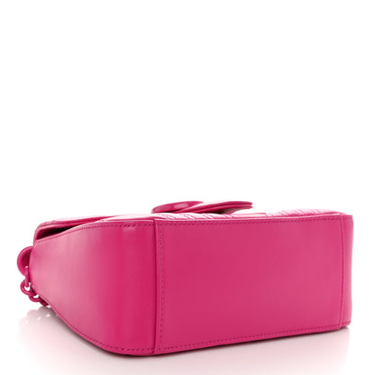 Gucci Calfskin Matelasse Monochrome Mini GG Marmont Top Handle Shoulder Bag Classic Fuxia 4 of 10
