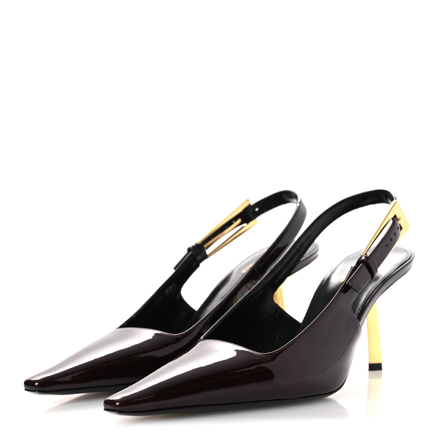Vernice Gloss Lee 75 Slingback Pumps 38.5 Marron Glacé