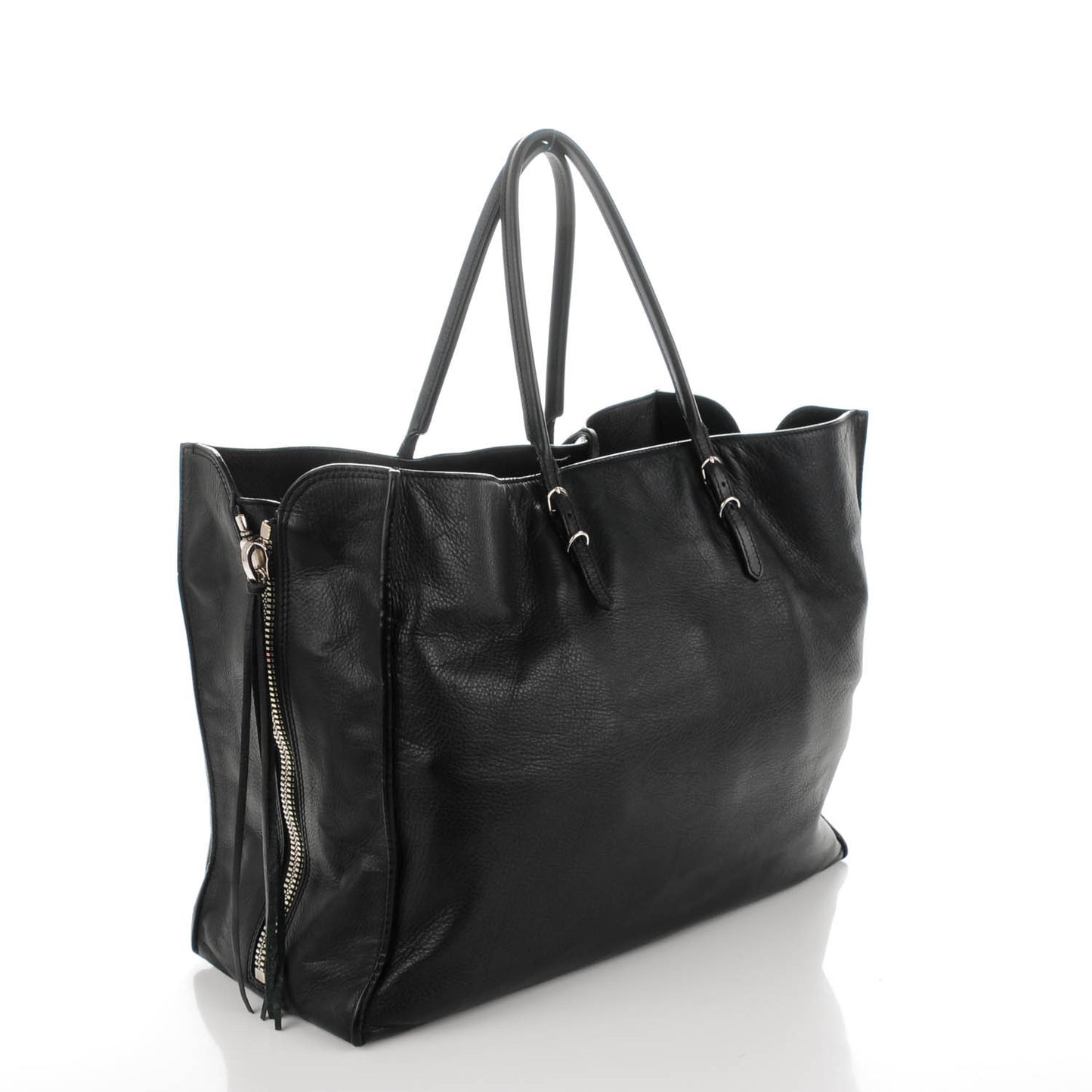 Supple Calfskin Papier A4 Tote Black